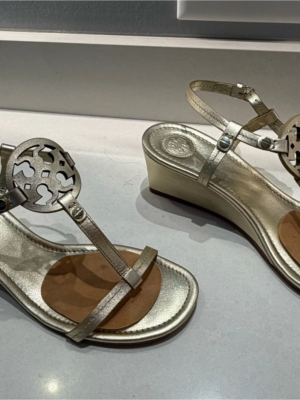 Tory Burch Spark Gold Wedge Sandal